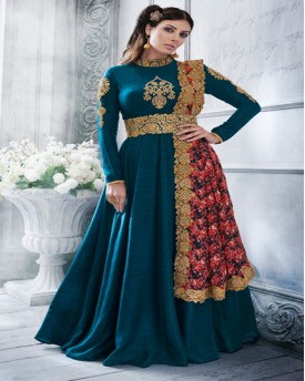 Ultimate Stylish Turquoise Party Gown